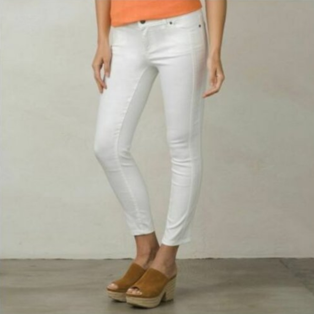 Prana Carotta white skinny crop jeans